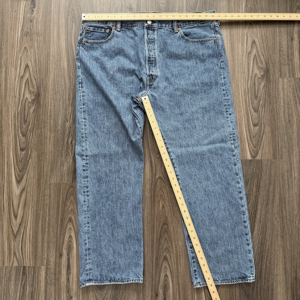 Levi's 501 Button Fly Straight Leg Jeans Men's Tag 42x30(41x29)Dark Wash Denim - Picture 7 of 10